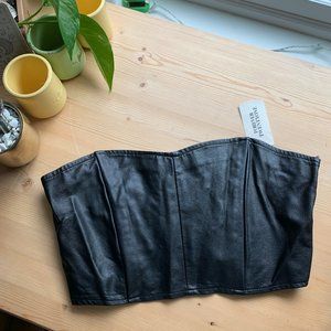 faux leather strapless corset nwt // FOREVER 21 MEDIUM